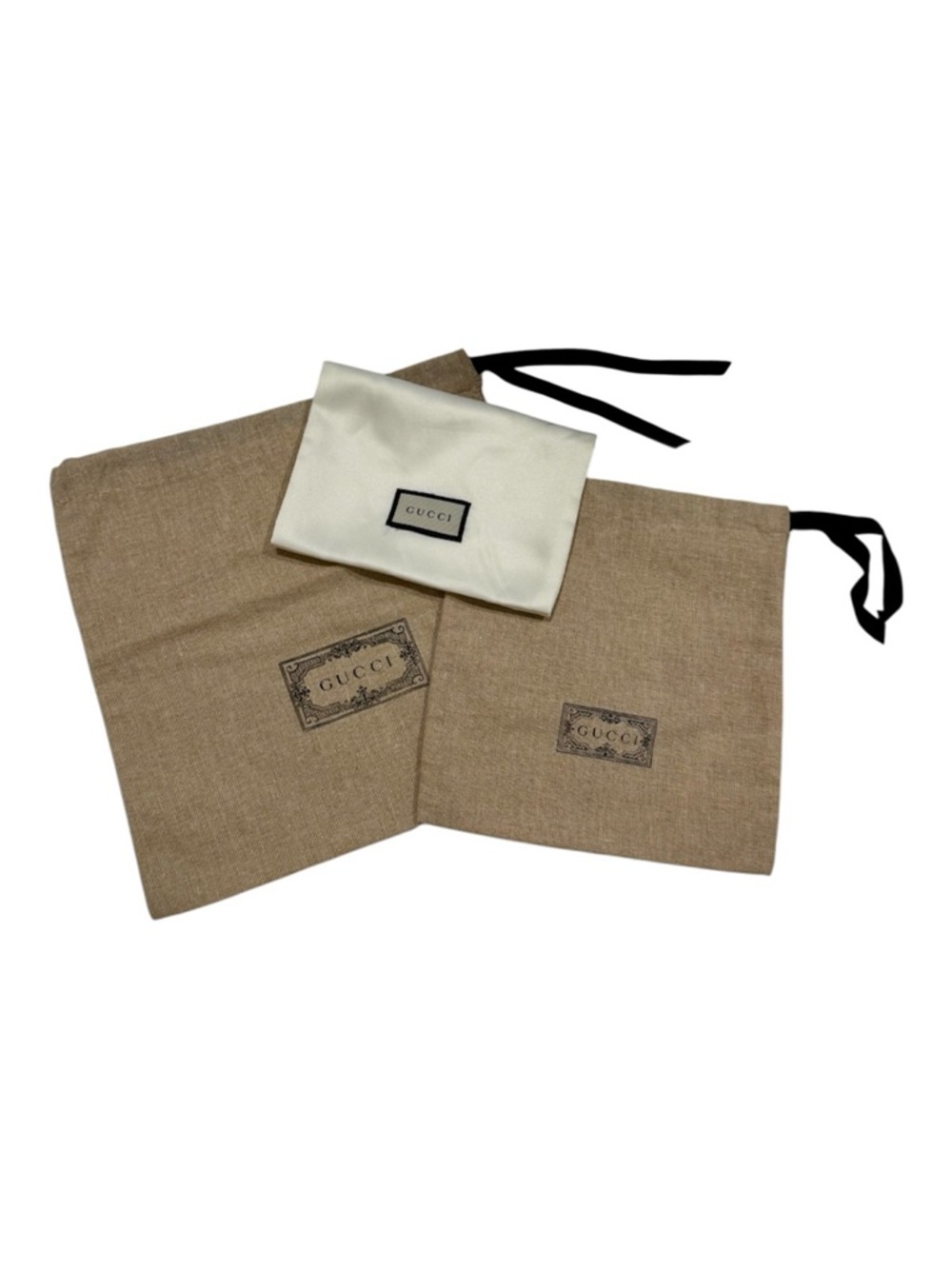 (3) Gucci Wallet Dust Bags Drawstring and Fold Over